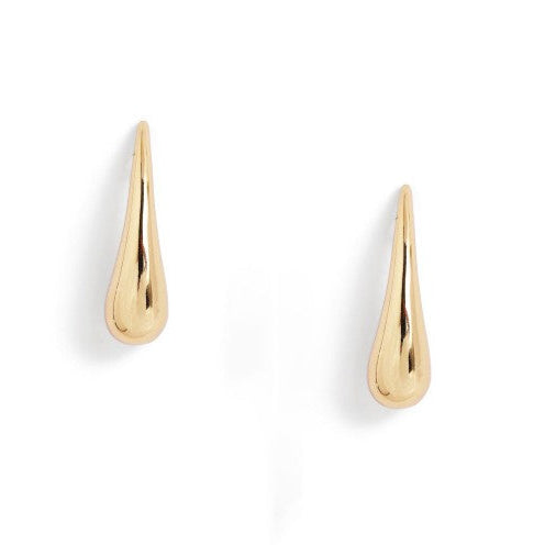 Minimalist teardrop earrings, yellow gold-plated, hypoallergenic, anti-tarnish, elegant fashion jewelry