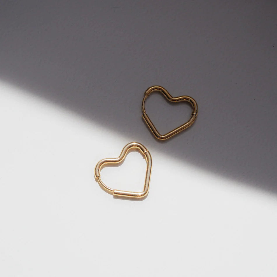 Heart-Shaped Hoop Earrings