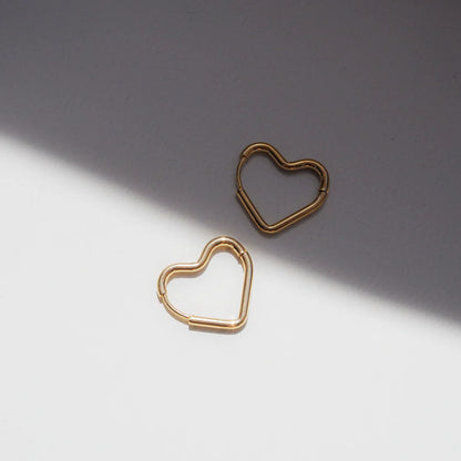 Heart-Shaped Hoop Earrings