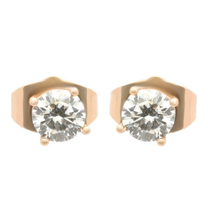 Classic round-cut stud earrings in yellow gold plating, designed for everyday elegance and skin-friendly wear.