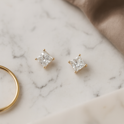 Square Crystal Studs