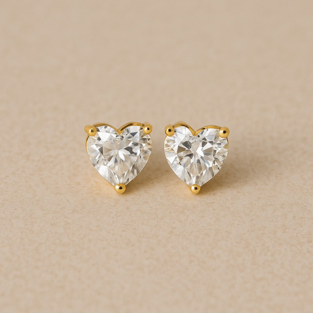 Sparkling Heart Studs