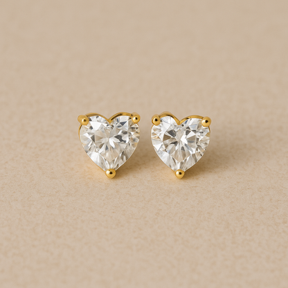 Sparkling Heart Studs