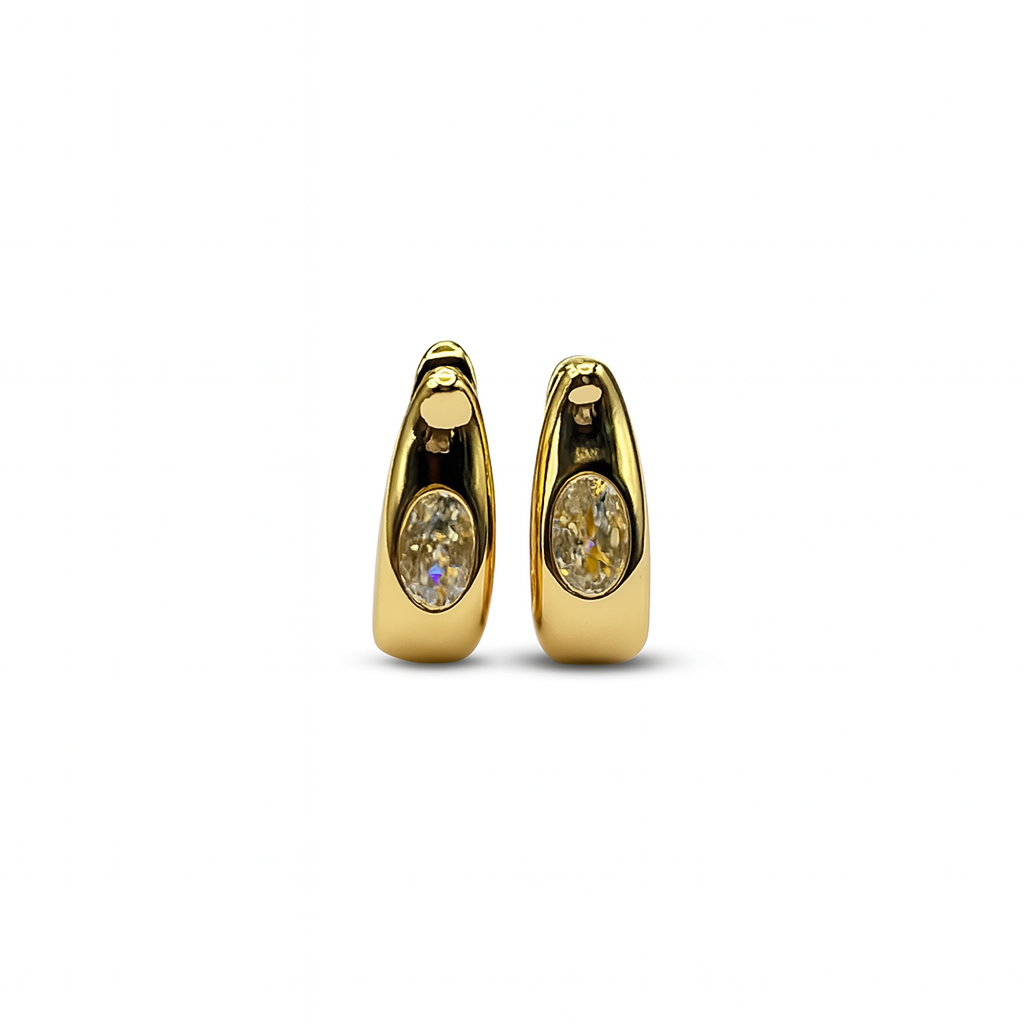 Sparkling Oval Hoop Earrings