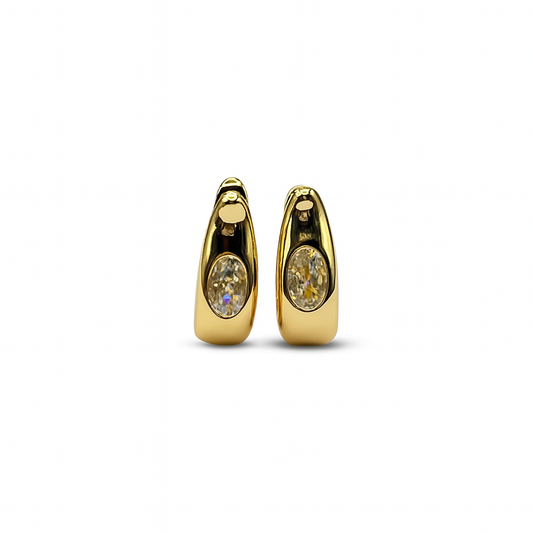 Sparkling Oval Hoop Earrings