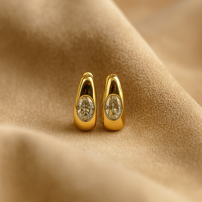 Sparkling Oval Hoop Earrings