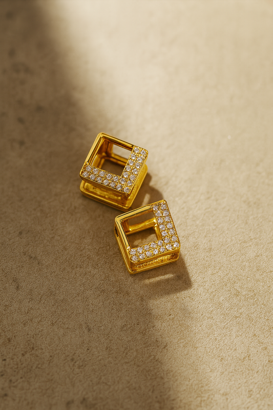 Shimmering Square Hoops