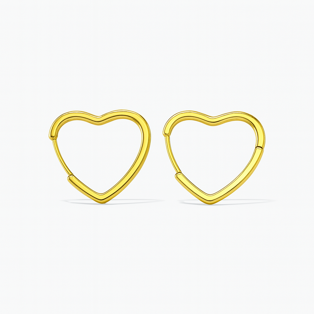 Heart-Shaped Hoop Earrings