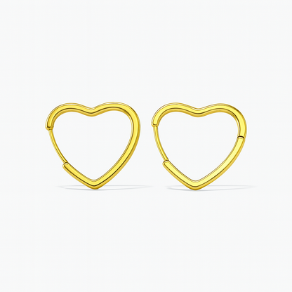 Heart-Shaped Hoop Earrings
