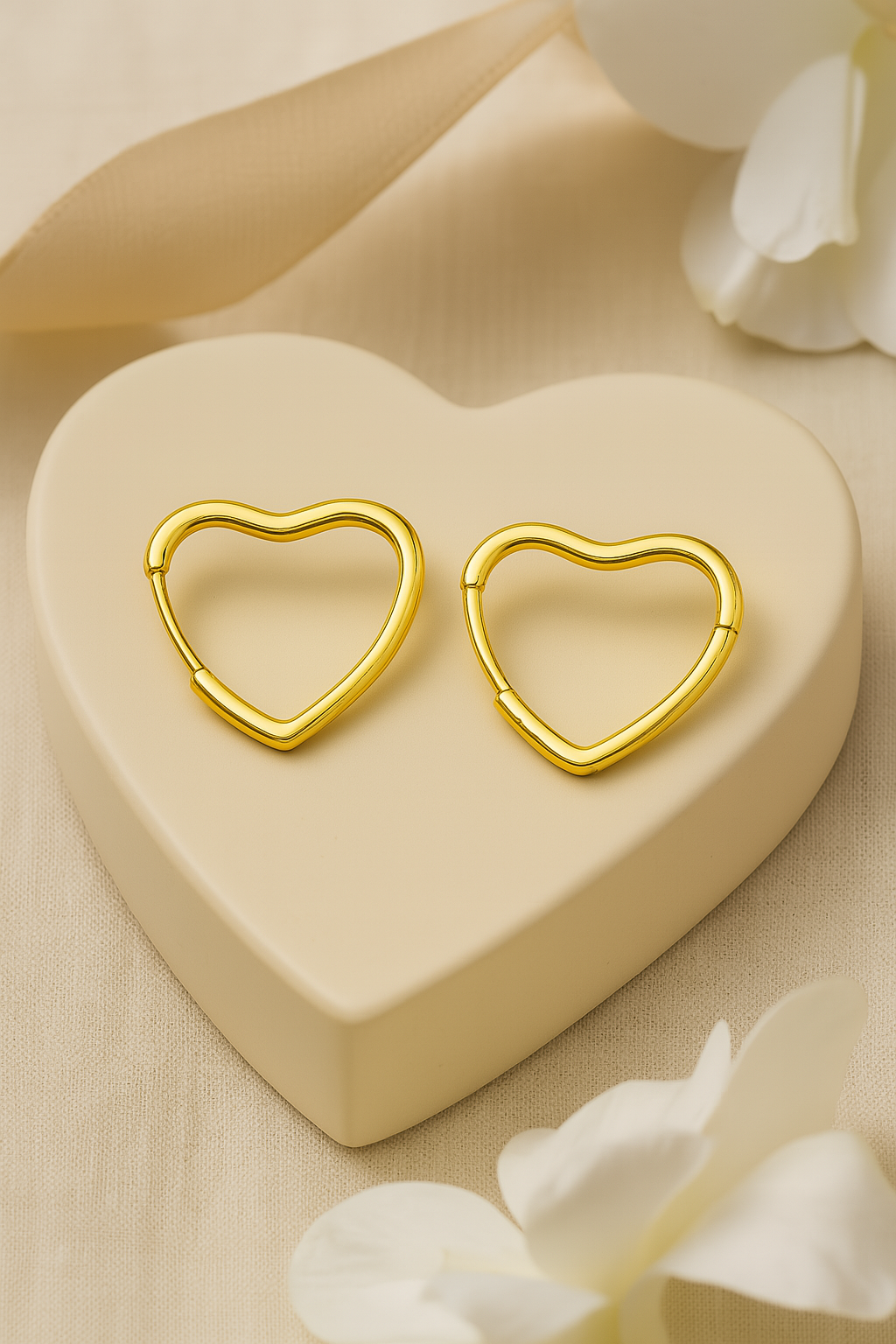 Heart-Shaped Hoop Earrings