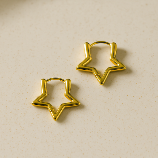 Twinkling Star Hoops