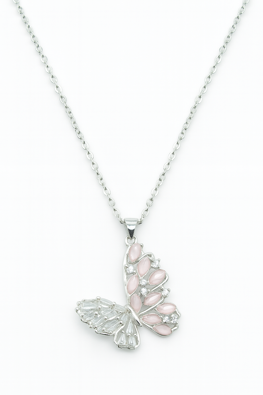 Pink Butterfly Necklace