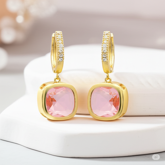 Pink Hoop Earrings