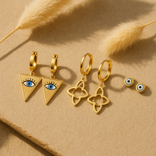 Evil Eye Earrings Set