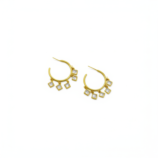 Twinkling Crystal Hoops