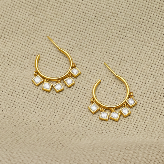 Twinkling Crystal Hoops