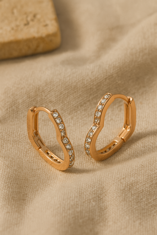 Diamond Heart Hoops