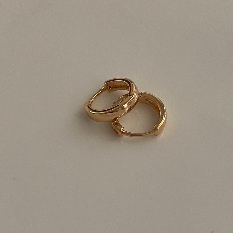 Sleek and simple gold snug hoops – Peppy Pink Jewelry