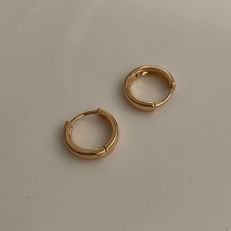 Yellow gold plated mini hoops – lightweight and timeless