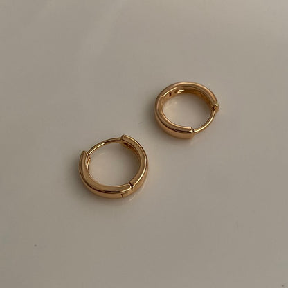 Yellow gold plated mini hoops – lightweight and timeless