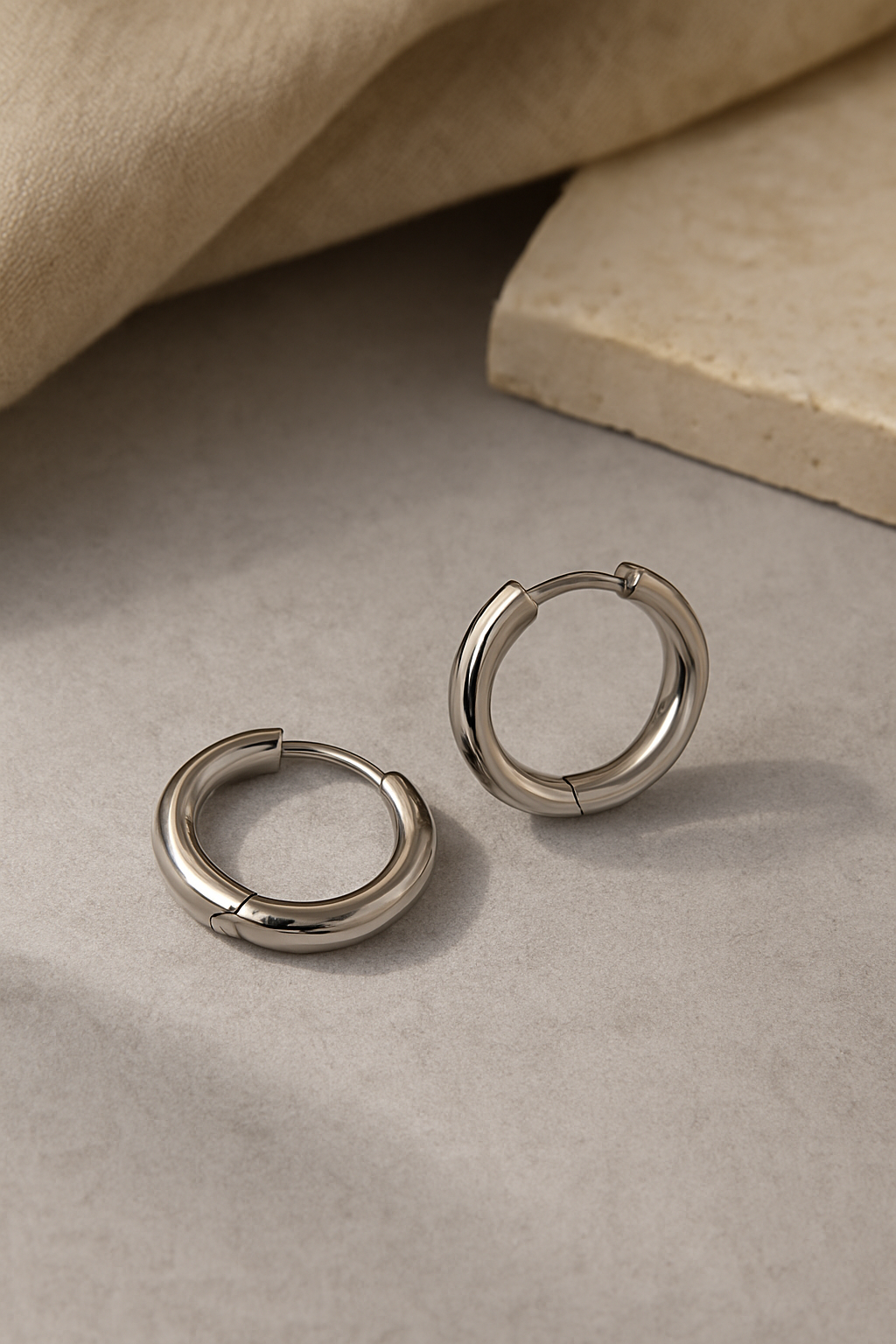 Orbital Silver Hoops