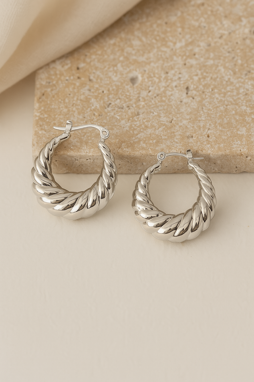 Spiral Twist Hoops