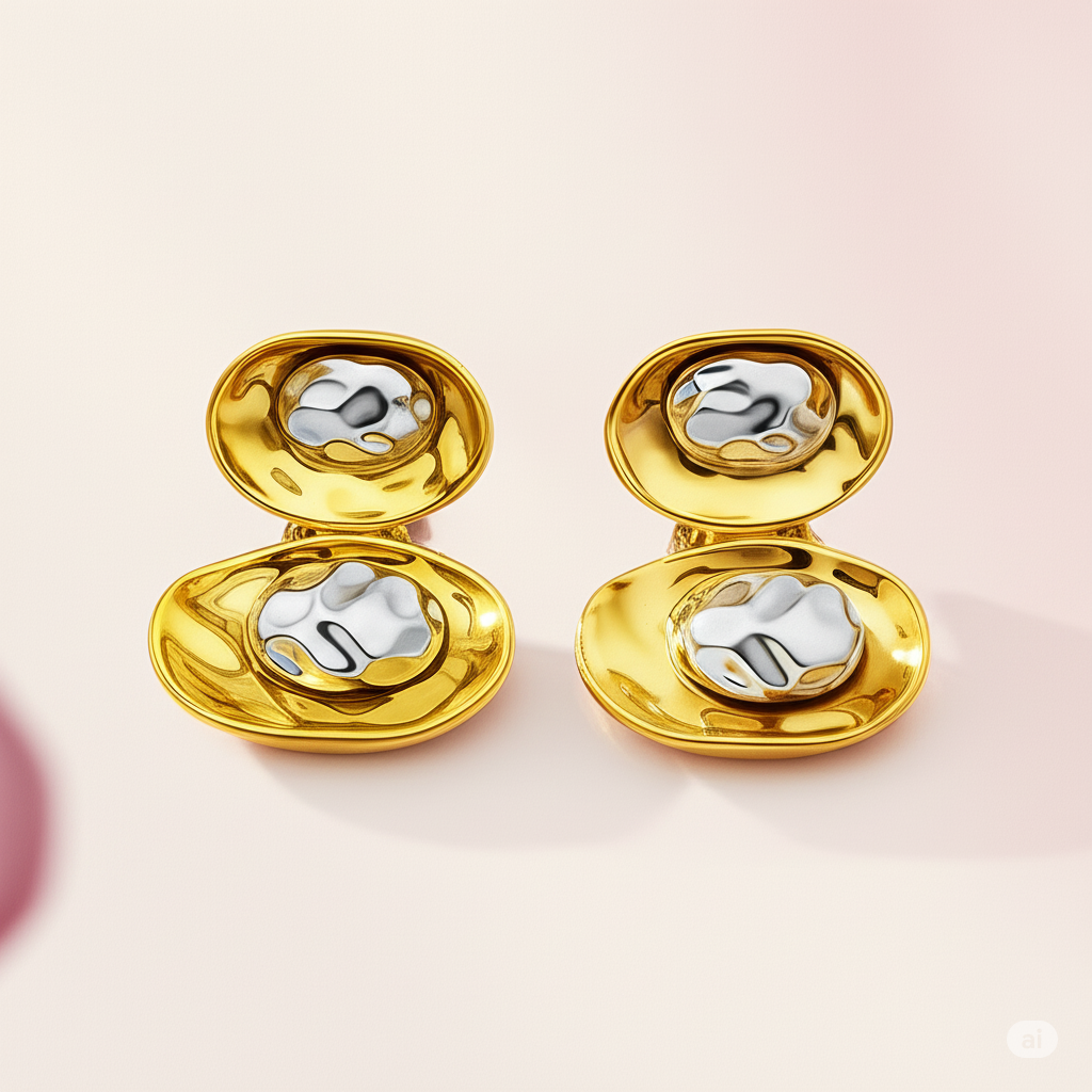 Dimpled Oval Earrings