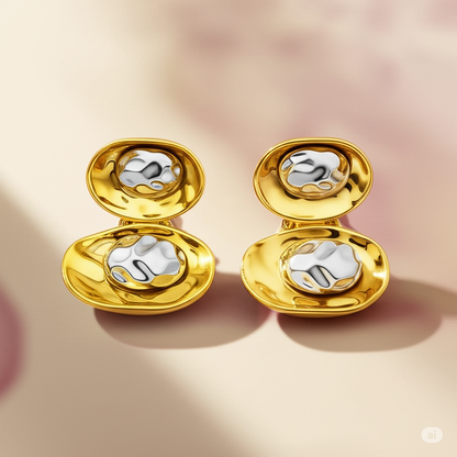 Dimpled Oval Earrings