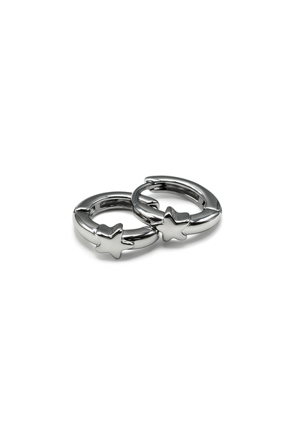 Silver Twisted Hoops