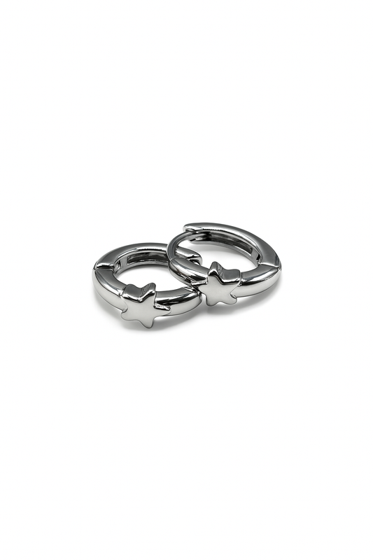 Silver Twisted Hoops