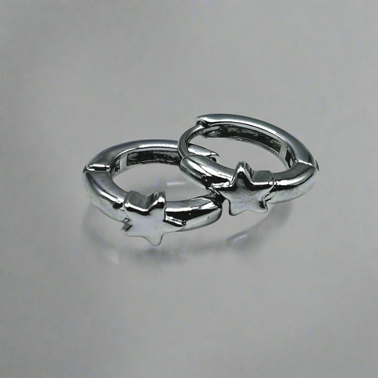 Silver Twisted Hoops in rhodium plating – Peppy Pink