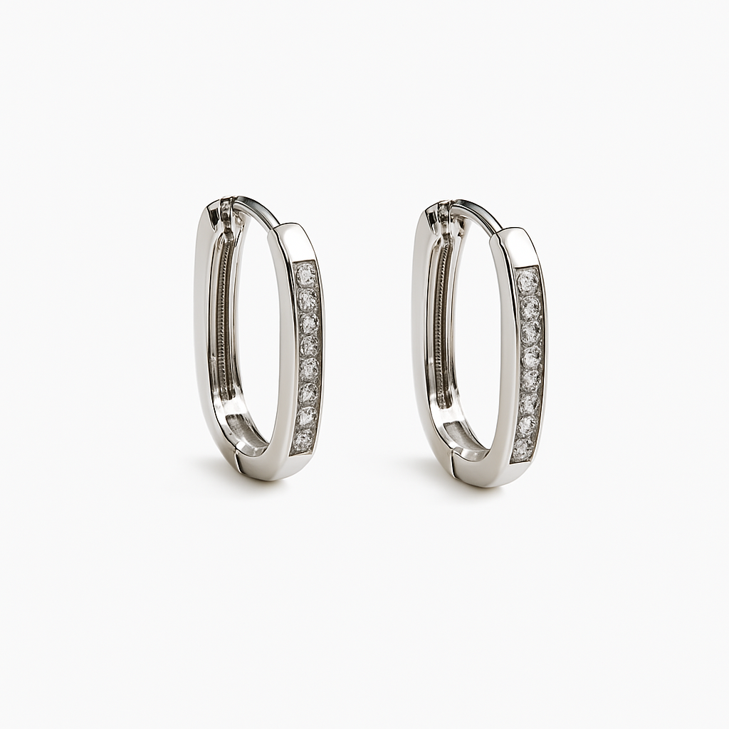 Shimmer Silver Hoops