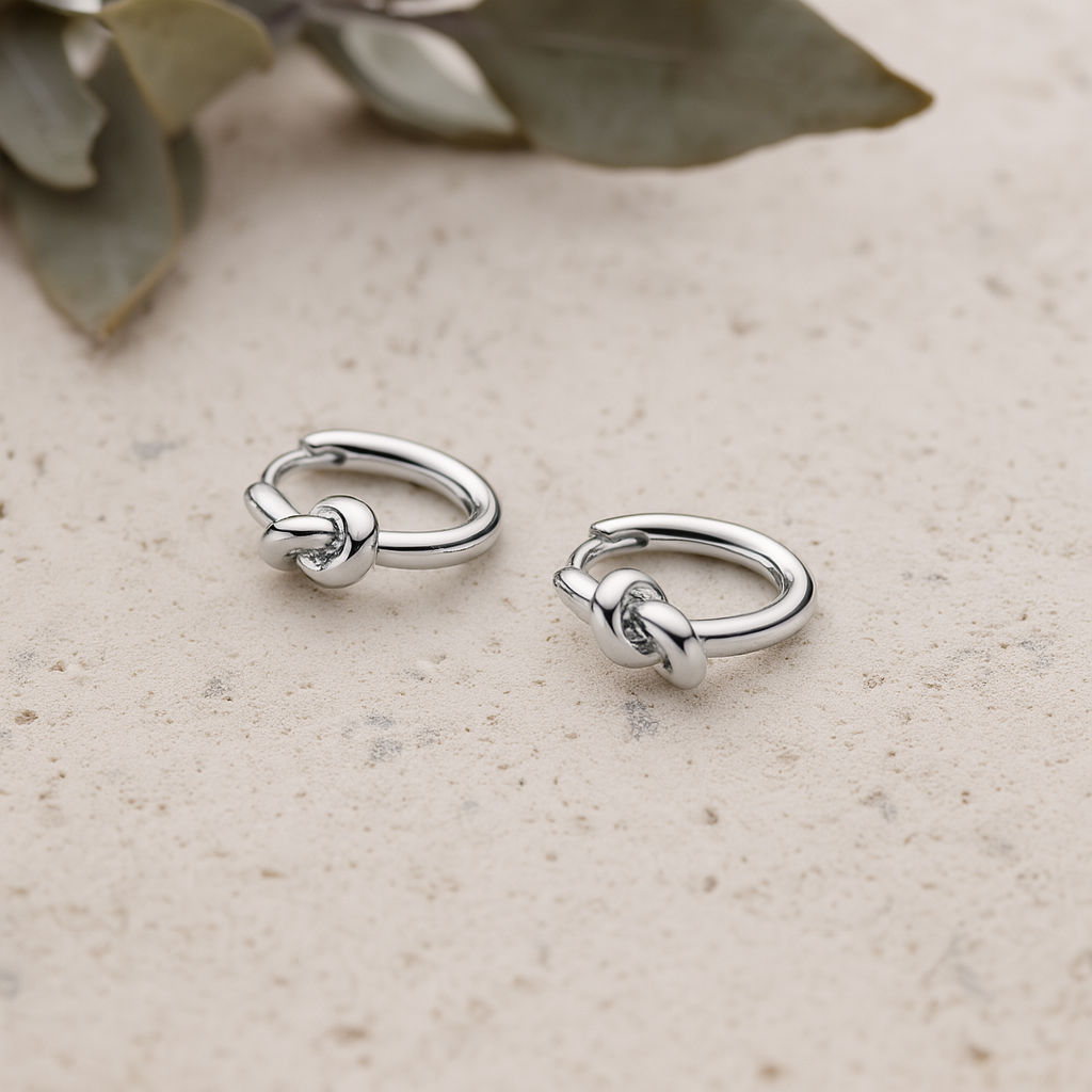 Twisted Knot Mini Hoops