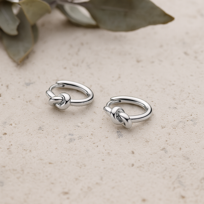 Twisted Knot Mini Hoops