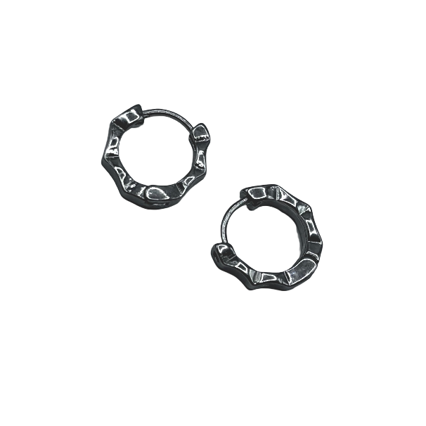 Sleek minimalist hoop earrings with geometric detail – Peppy Pink
