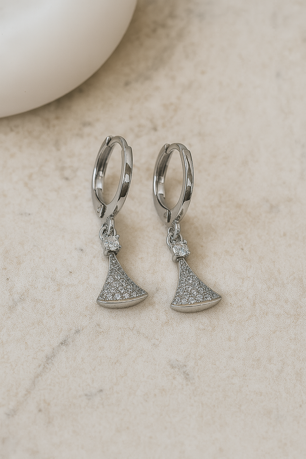 Triangle Crystal Drop Earrings