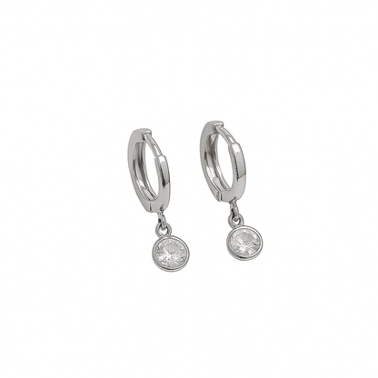 Silver CZ Drop Earrings