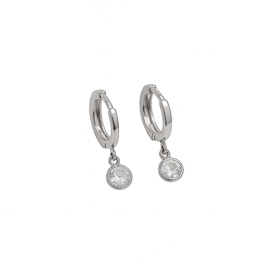 Silver CZ Drop Earrings