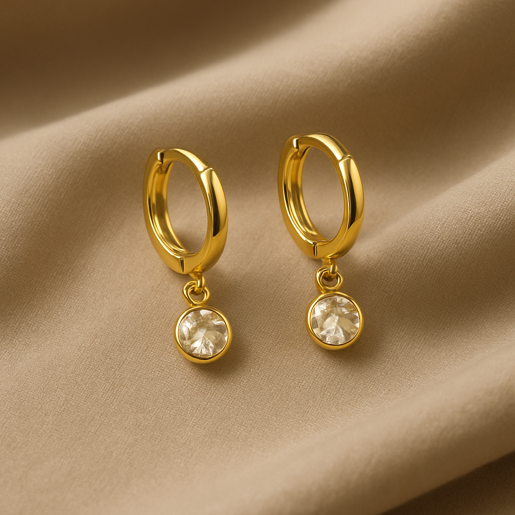 Silver CZ Drop Earrings