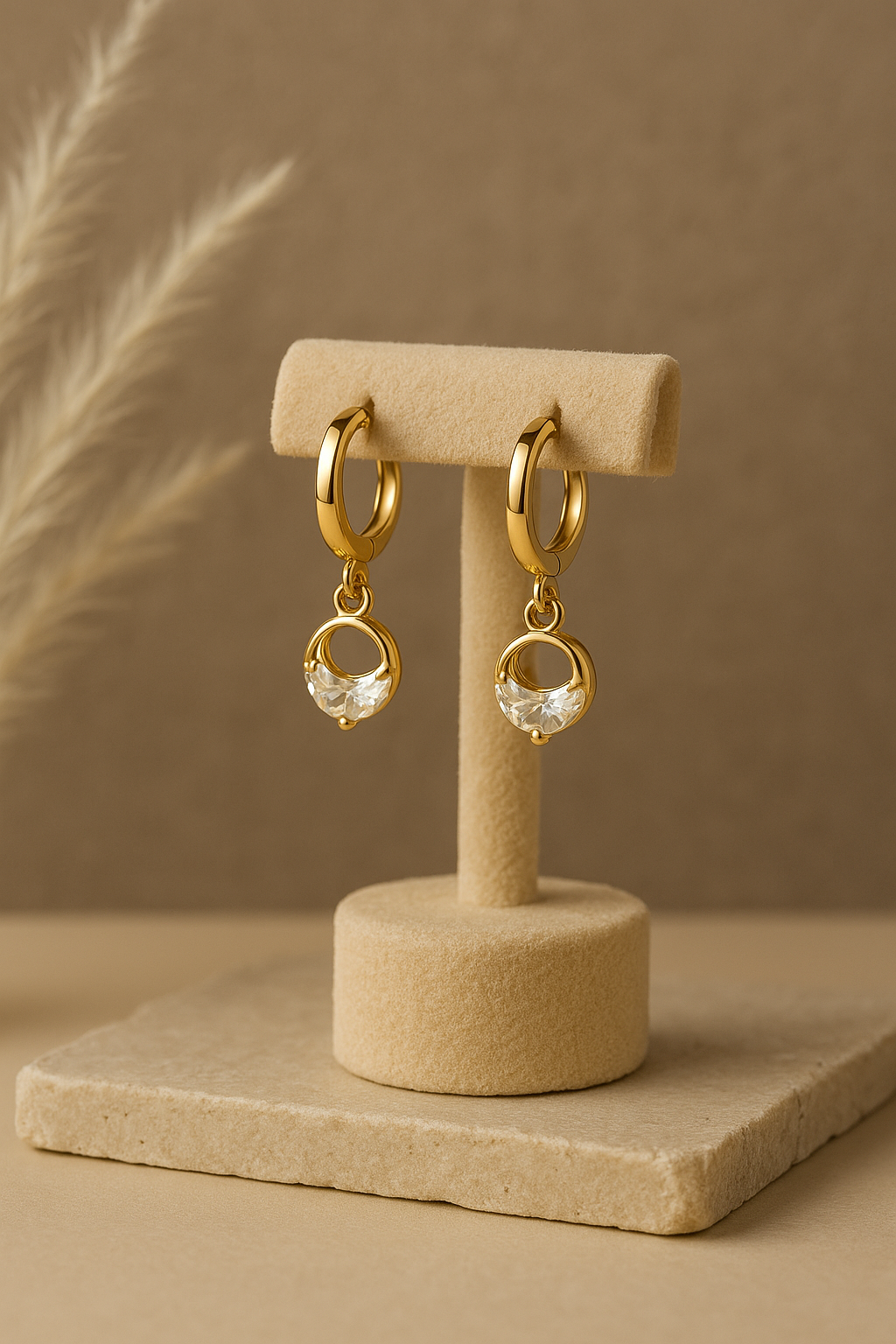 Moon & Crystal Earrings