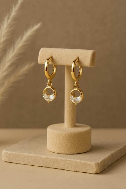 Moon & Crystal Earrings