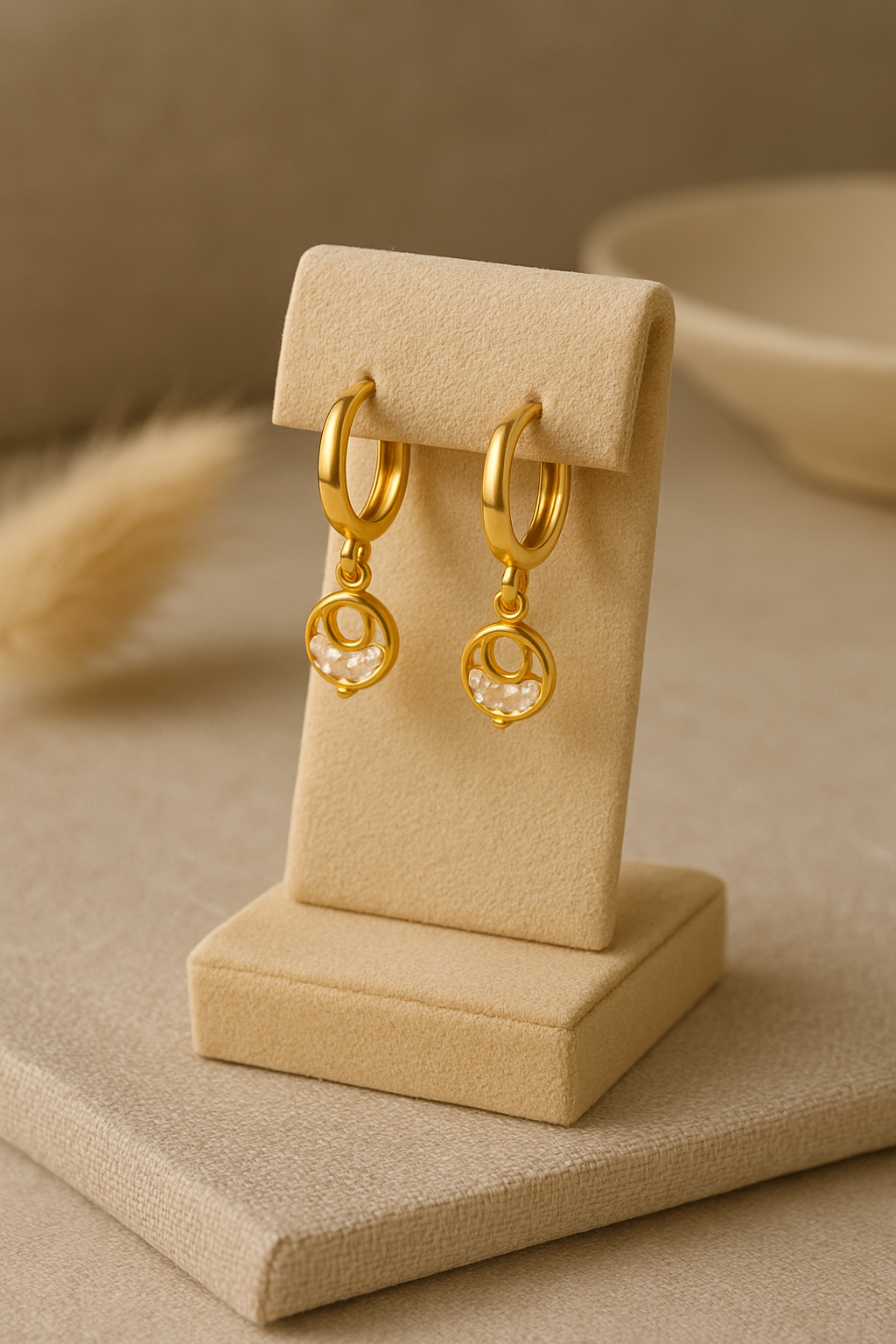 Moon & Crystal Earrings