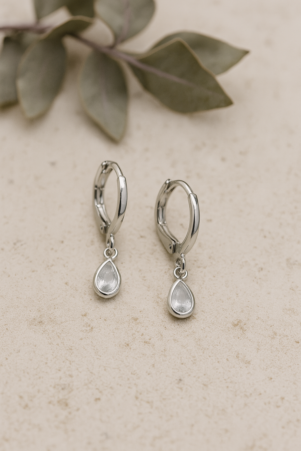 Mini Crystal Drop Hoops