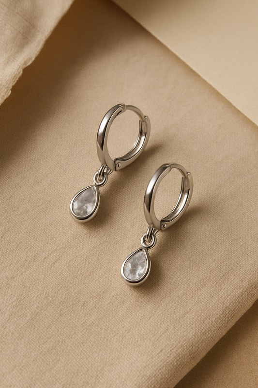 Mini Crystal Drop Hoops