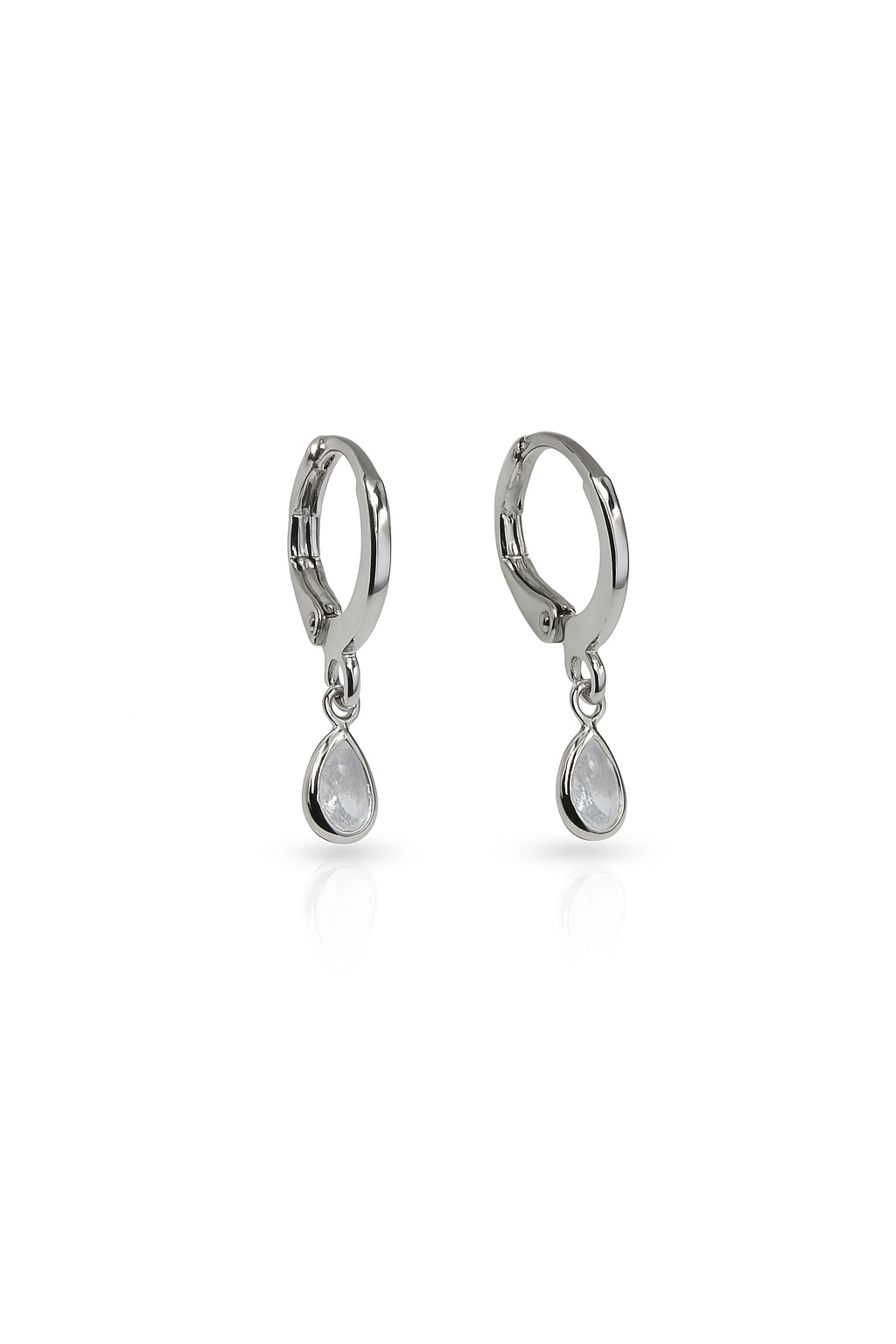 Silver Pear Drop Earrings