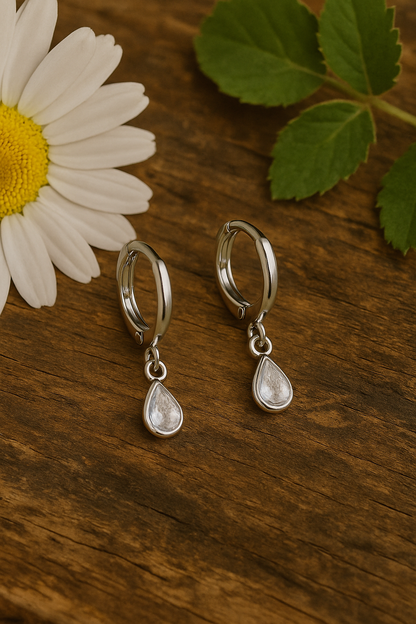Silver Pear Drop Earrings