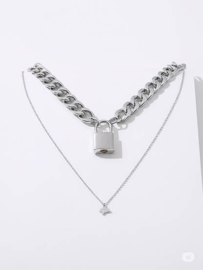Chunky Chain Lock Necklace