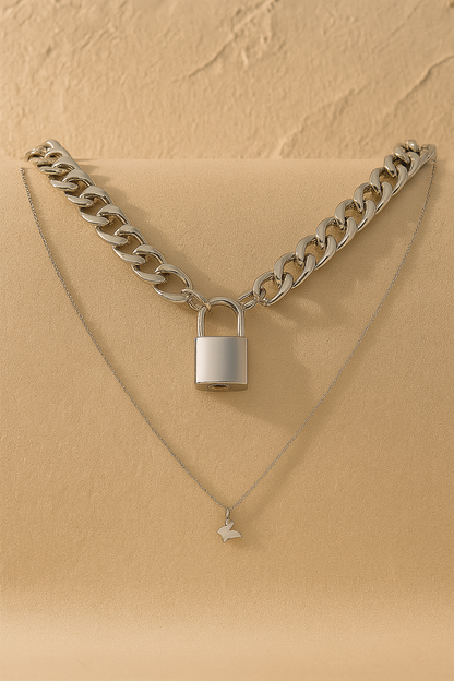 Chunky Chain Lock Necklace
