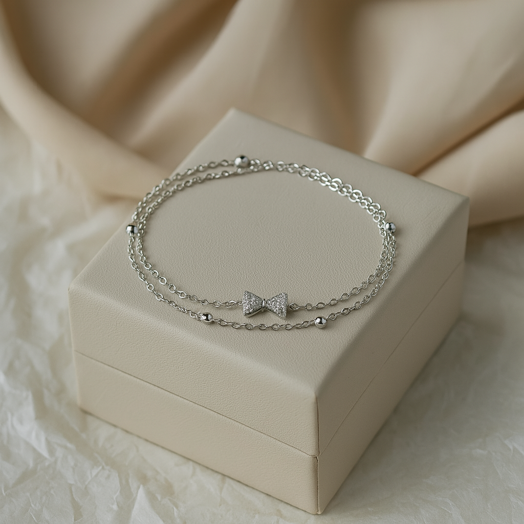 Sparkling Bow Bracelet