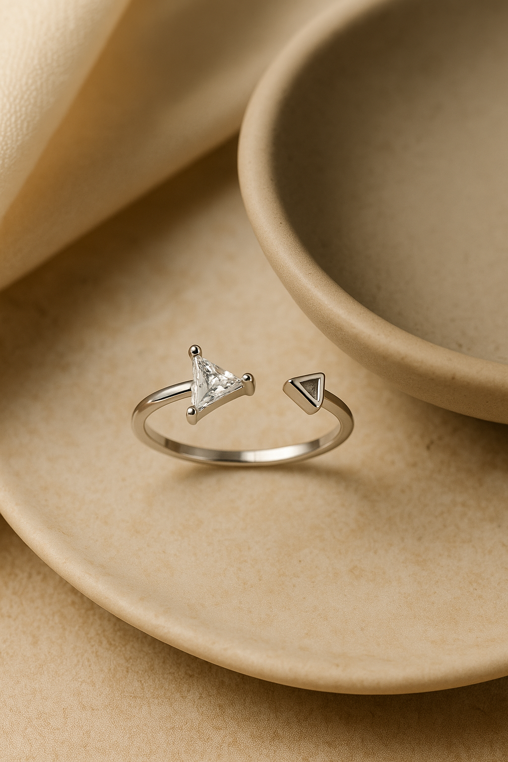 Triangle Crystal Ring